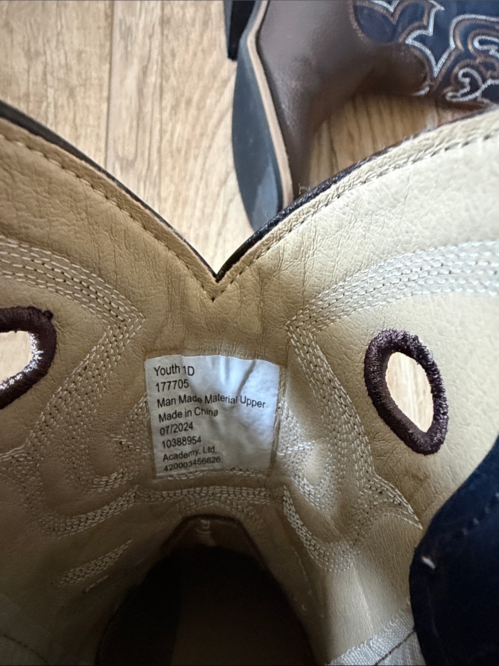 Magellan Outdoors Brown and Navy Kids Western Boots - Picture 4 of 4